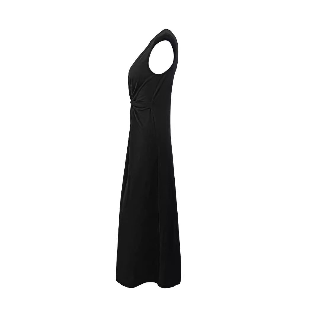 Elegant Evening Dress with Stylish Pleats in Brown 2