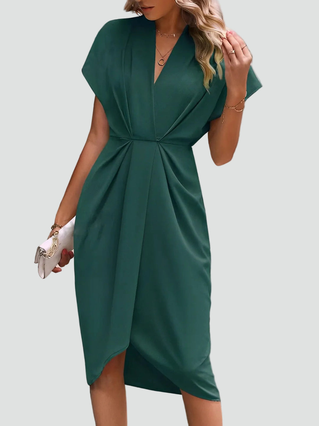 Elegant Women's Midi Wrap Cocktail Dress (3)