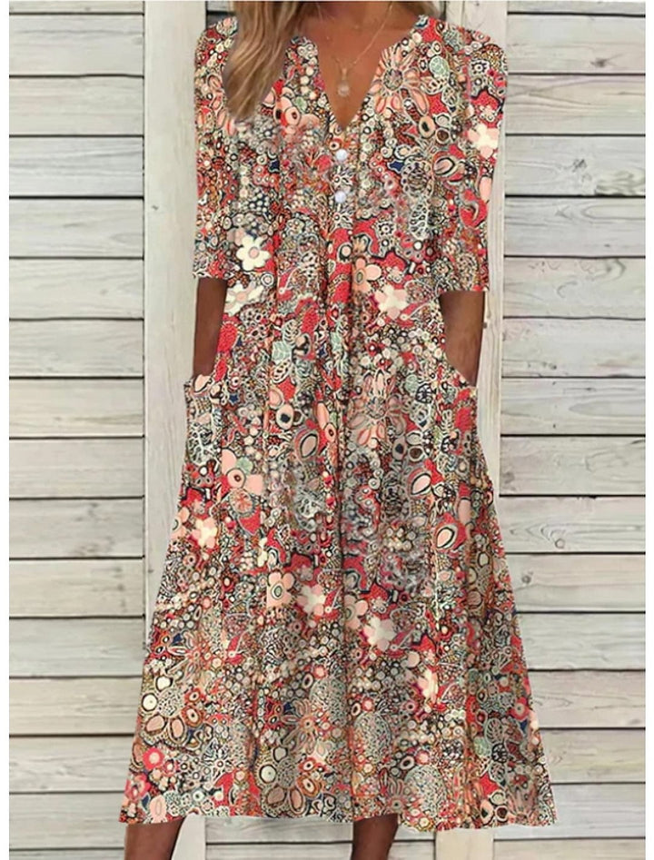 Elegantes Sommerkleid Beach dress in Red