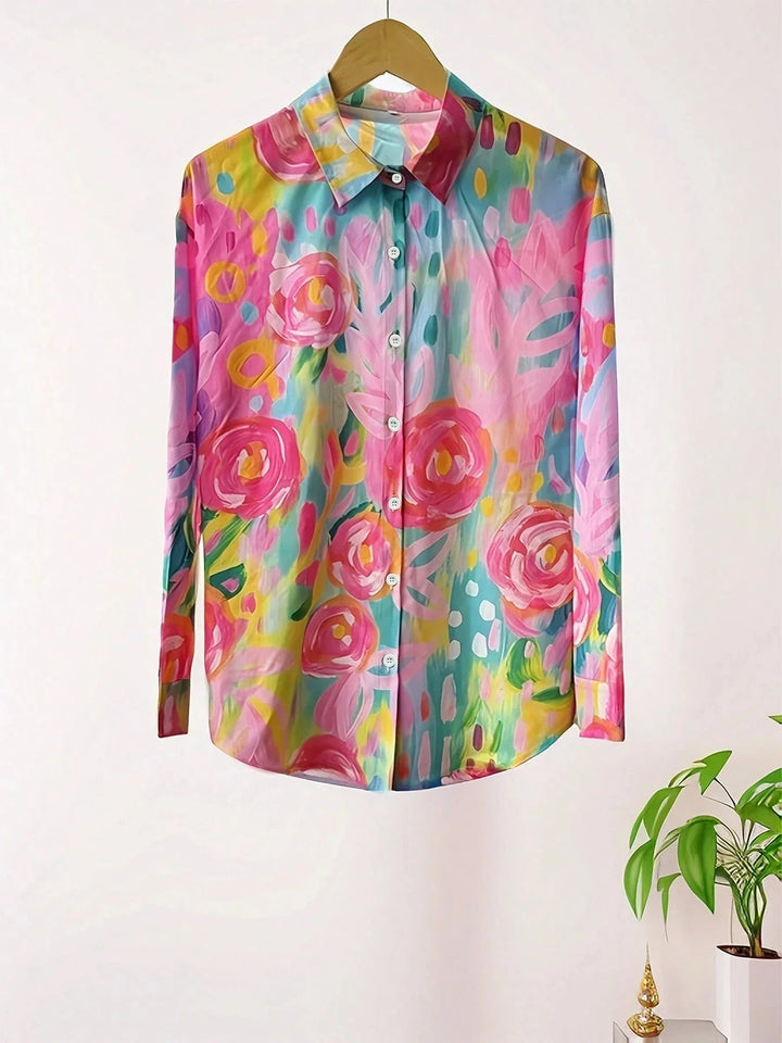 Josie Colourful Floral Blouse with Button Front Foto 7