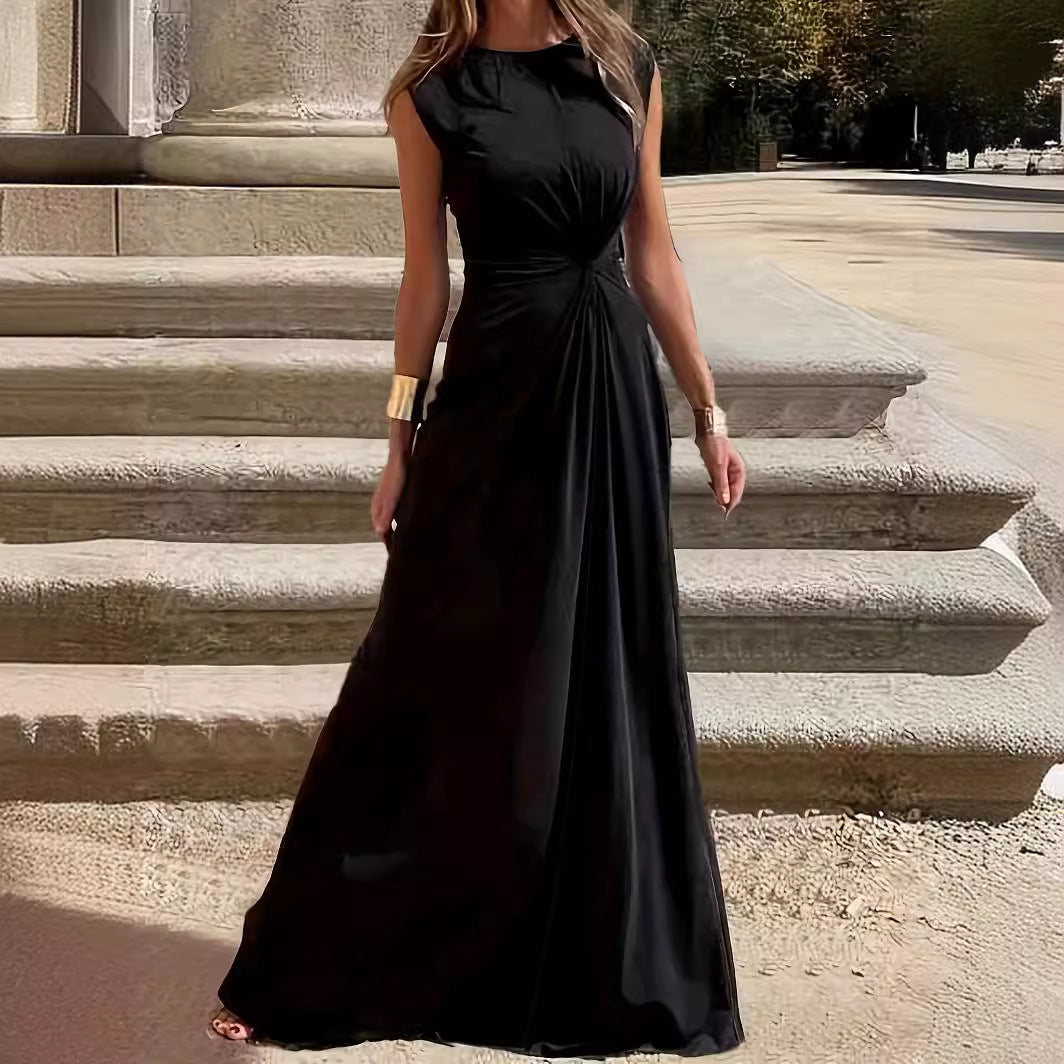 Katie High-Neck Evening Dress with Ruched Waist Foto 1