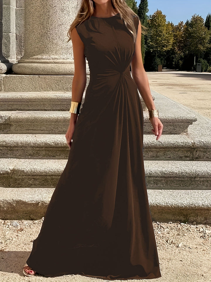 Katie High-Neck Evening Dress with Ruched Waist Foto 7