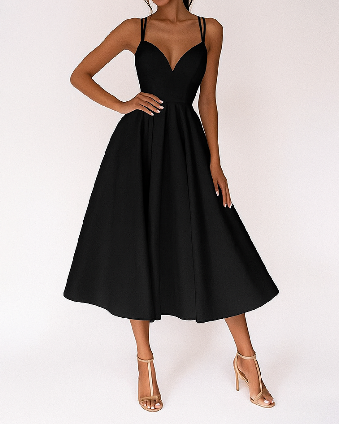 Olivia Strappy Midi Wedding Guest Dress Foto 4