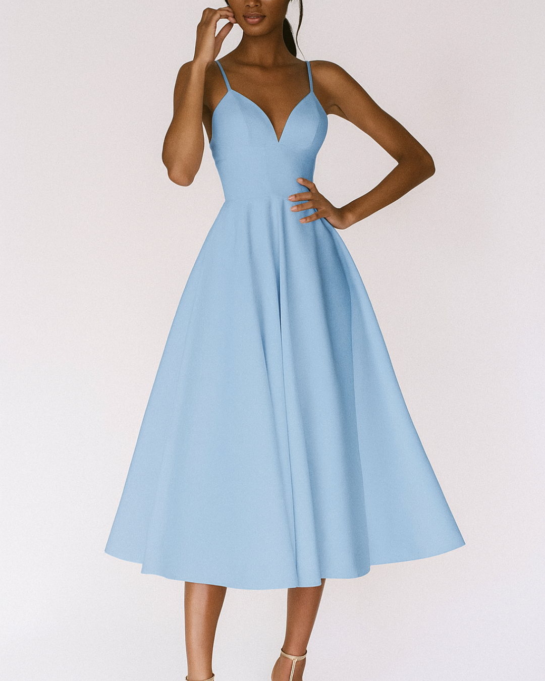 Olivia Strappy Midi Wedding Guest Dress Foto 5