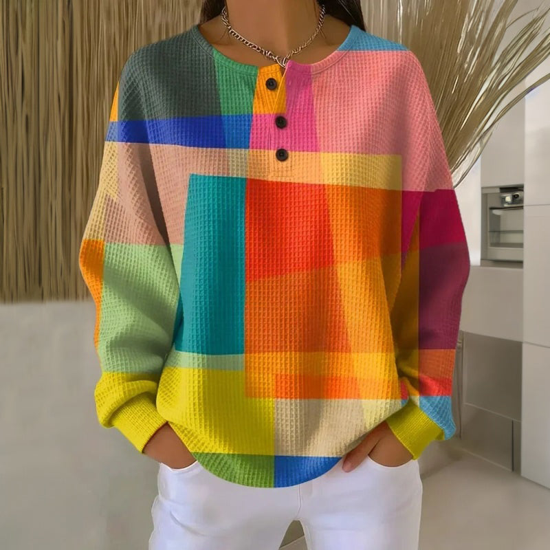 Women's Cozy Vintage Pullover in Multicolour