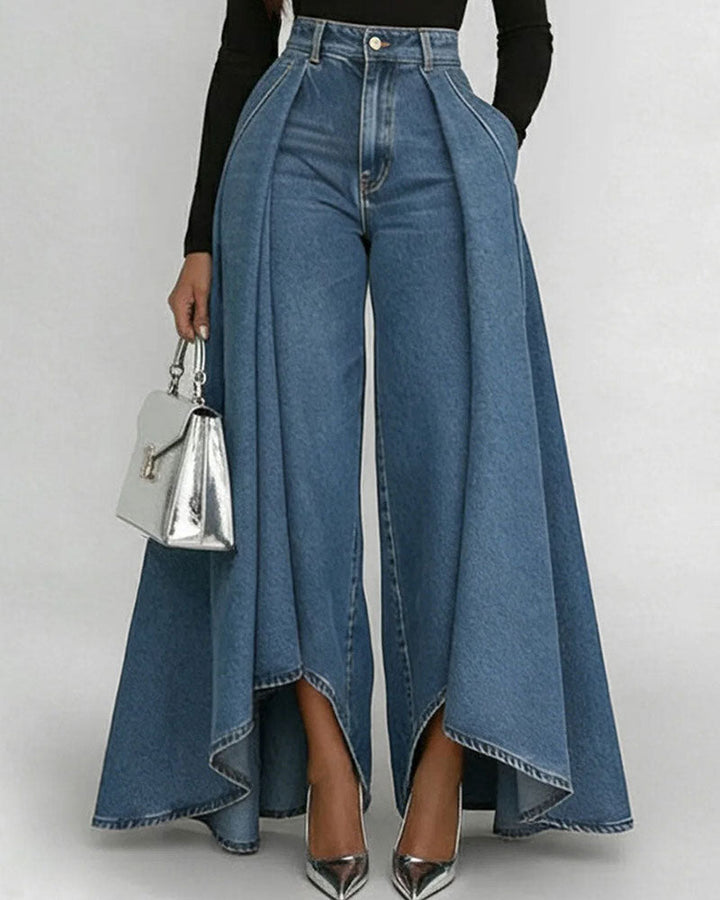 Women's Effortless Wide Denim Pants (3)