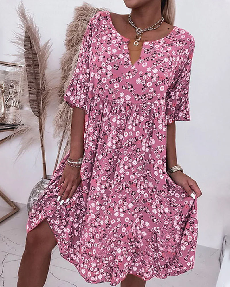 Women's Floral Summer Dress in Pink