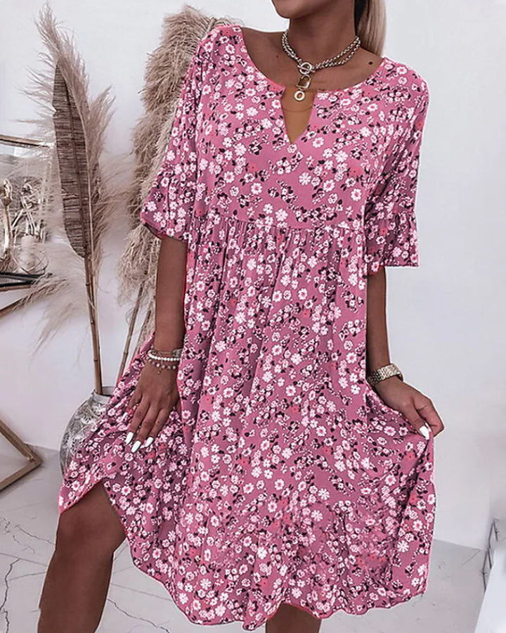 Women's Floral Summer Dress in Pink