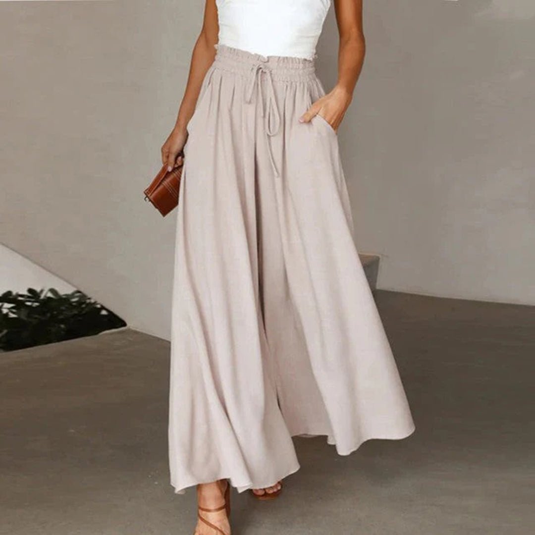 Women's High Waist Linen Wide Leg Pants (5)