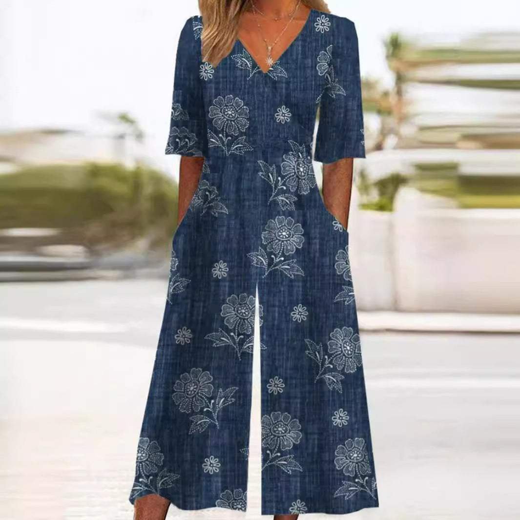 Women's Relaxed Boho Floral Jumpsuit (4)