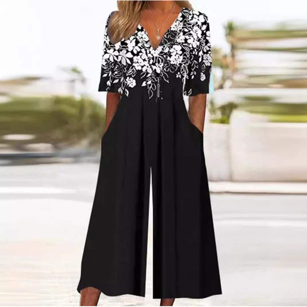 Women's Relaxed Boho Floral Jumpsuit (5)