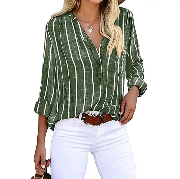 Women's Summer Striped Linen Blouse (3)